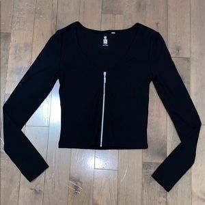 Me to We Zip Up Long Sleeve Top